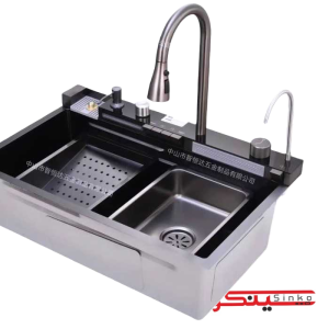 سینک پیانویی 5 کلیده مشکی (سینک ابشاری)