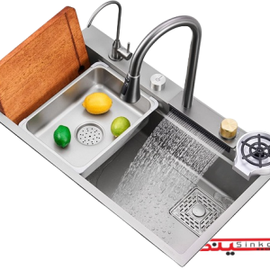 سینک پیانویی 5 کلیده کروم  (سینک ابشاری)